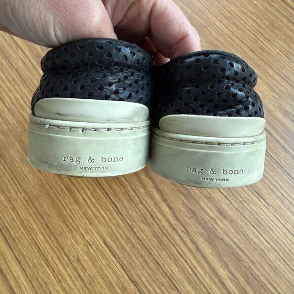 Rag & Bone Kent Slip-On Shoes | Perforated Black Leather | Women’s Size 7/EU 37 - Picture 2 of 5